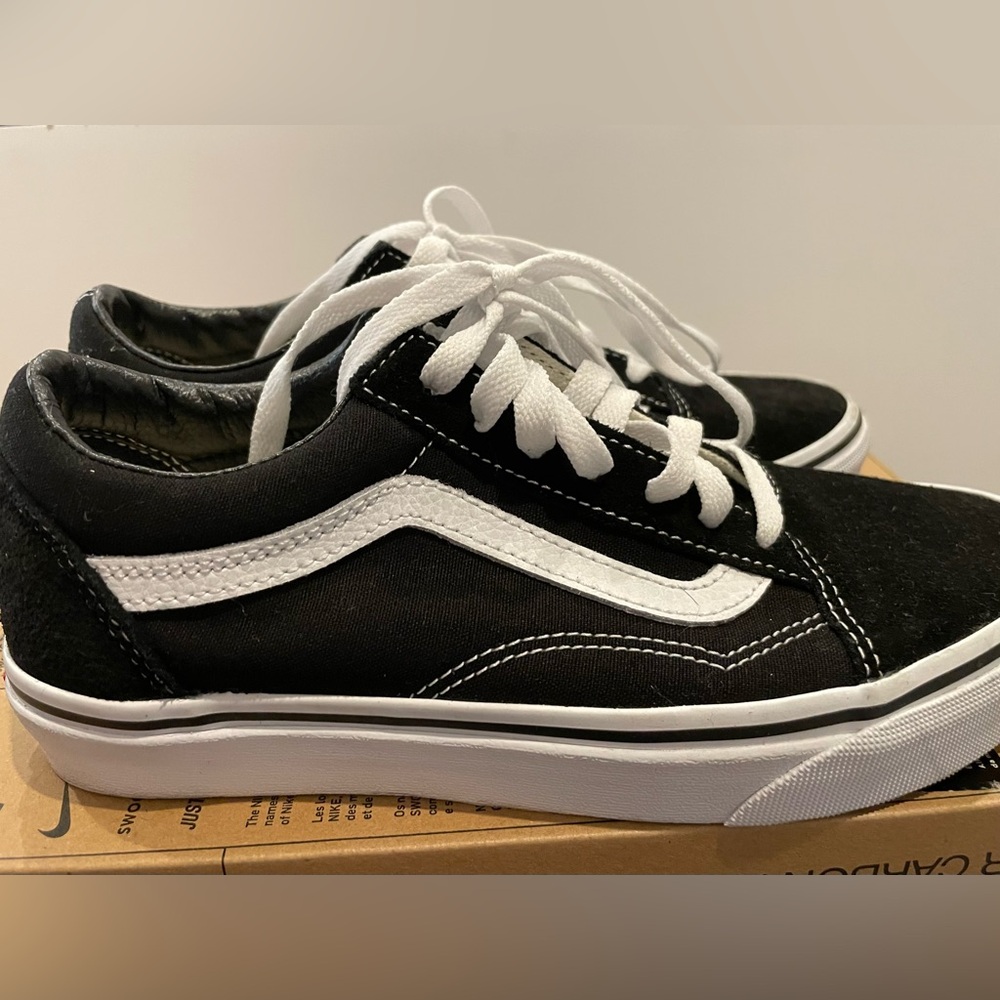 Vans Black and White Low-Top Shoes